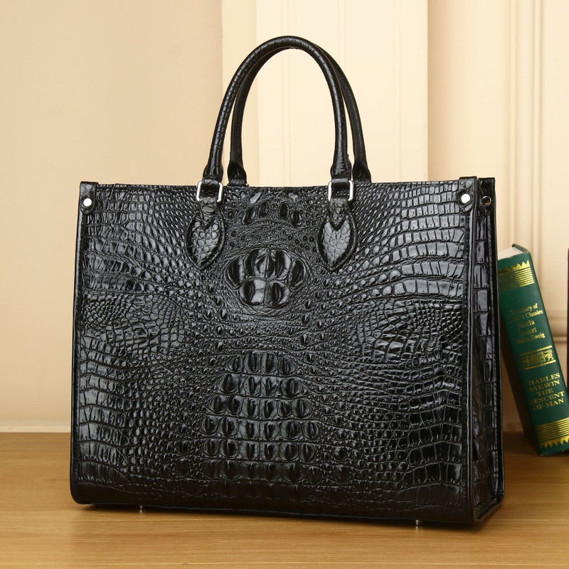 Crocodile Fish Bone Pattern Ladies Handbag High-End Fashion Tote Bag Large Capacity Women'S Bag Shoulder Diagonal Bag Factory - Image 1