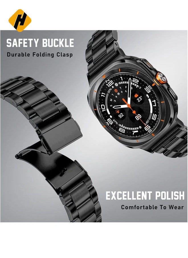 HuHa - Stainless Steel Metal Band for Galaxy Watch Ultra 47mm (2024) - Premium Strap for Men & Women (Not Compatible with Galaxy Watch 7/6/5/4 or Classic Models) - Image 1