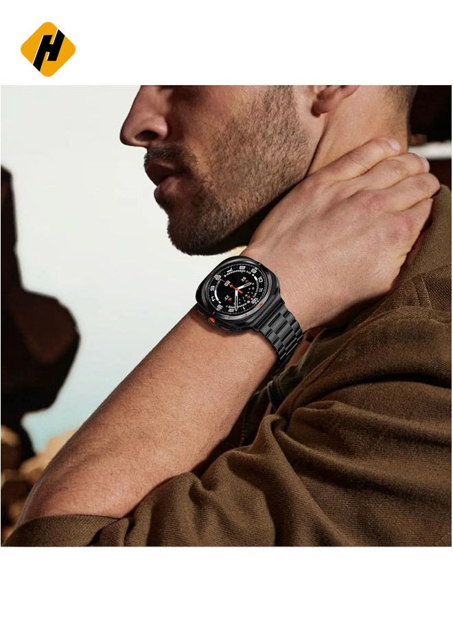 HuHa - Stainless Steel Metal Band for Galaxy Watch Ultra 47mm (2024) - Premium Strap for Men & Women (Not Compatible with Galaxy Watch 7/6/5/4 or Classic Models) - Image 1