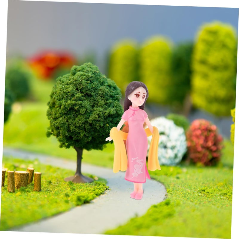 Handmade Resin Cheongsam Dolls Chinese Figurine Home Decor Desktop Ornament - Image 4