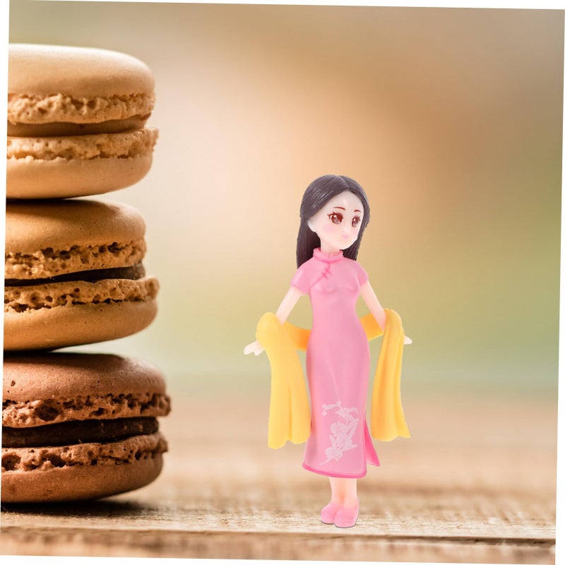 Handmade Resin Cheongsam Dolls Chinese Figurine Home Decor Desktop Ornament - Image 3