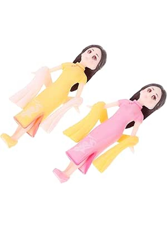 Handmade Resin Cheongsam Dolls Chinese Figurine Home Decor Desktop Ornament - Image 1