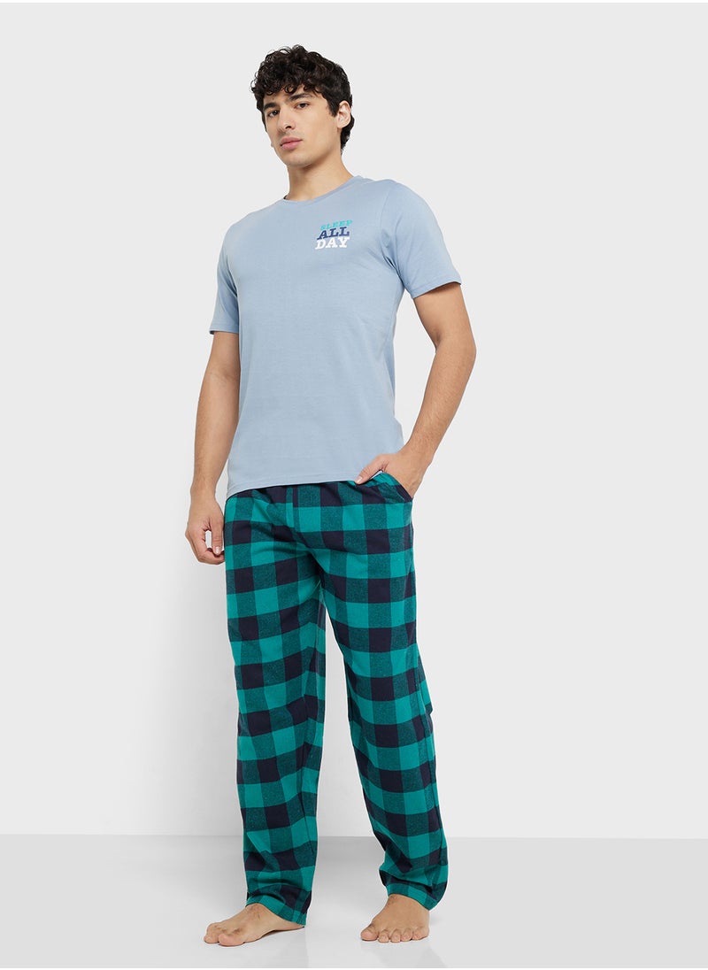 Seventy Five - Mens T.Shirt  Check Trouser - Image 1