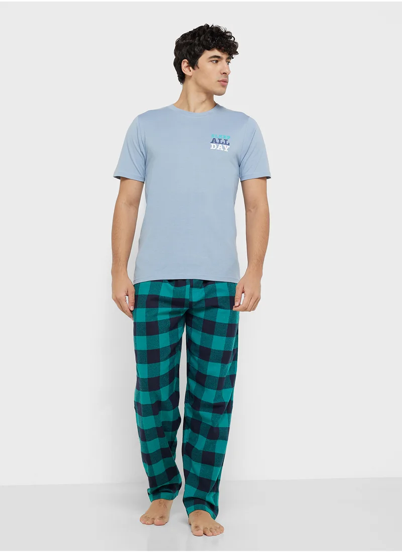 سفنتي فايف Mens T.Shirt  Check Trouser