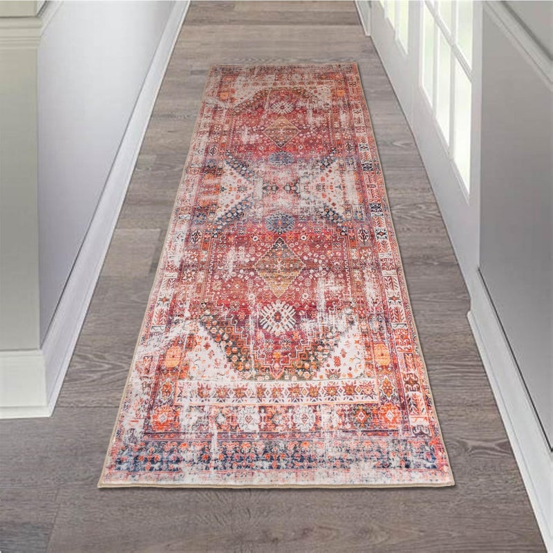 Aopota Aopota Hallway Runner Rug Non Slip Distressed Kitchen Runner Rug Rubber Backed Area Rug Washable Boho Floor Carpet Runner for Hallways Entryway Laundry Room Kitchen Bathroom  - Image 1