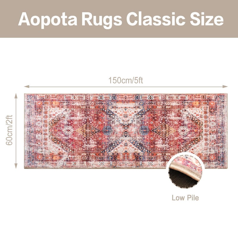 Aopota Aopota Hallway Runner Rug Non Slip Distressed Kitchen Runner Rug Rubber Backed Area Rug Washable Boho Floor Carpet Runner for Hallways Entryway Laundry Room Kitchen Bathroom  - Image 2