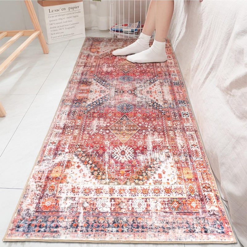 Aopota Aopota Hallway Runner Rug Non Slip Distressed Kitchen Runner Rug Rubber Backed Area Rug Washable Boho Floor Carpet Runner for Hallways Entryway Laundry Room Kitchen Bathroom  - Image 5