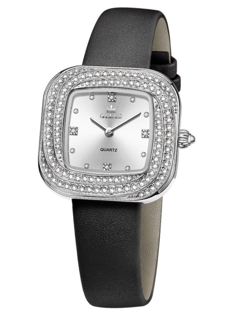 أوليفز ساعة OLEVS النسائية المصنوعة من الجلد للأعمال، بمينا صغير، رسمية، تناظرية، كوارتز، مقاومة للماء، مضيئة، كلاسيكية، كاجوال، طراز 5512 - Image 1