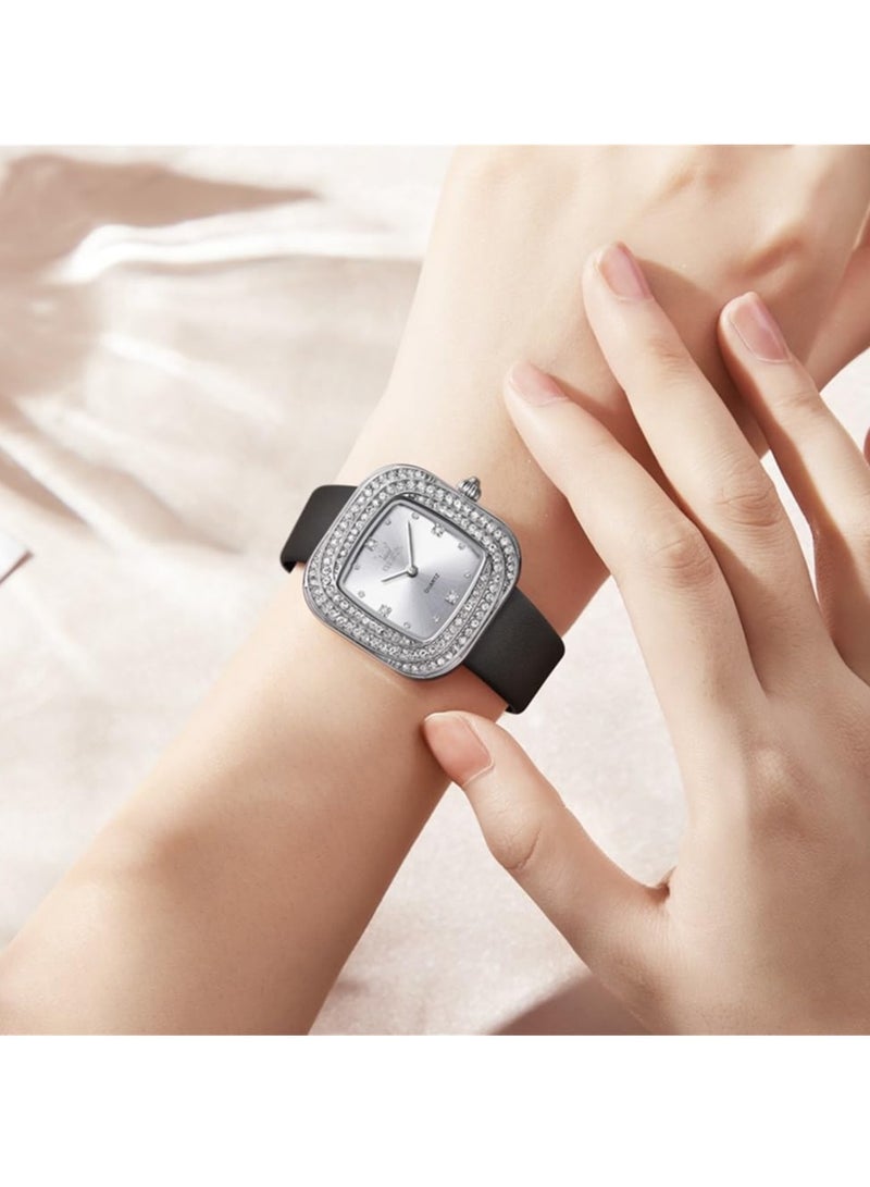 أوليفز ساعة OLEVS النسائية المصنوعة من الجلد للأعمال، بمينا صغير، رسمية، تناظرية، كوارتز، مقاومة للماء، مضيئة، كلاسيكية، كاجوال، طراز 5512 - Image 2