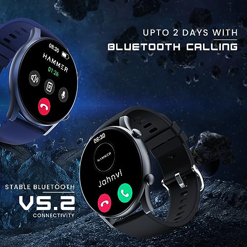 HAMMER Glide 1.43" AMOLED Round Dial Smart Watch with Calling Function, Premium Metallic Build, Always on Display, Multiple Sports Modes (Electric Blue) - Image 4