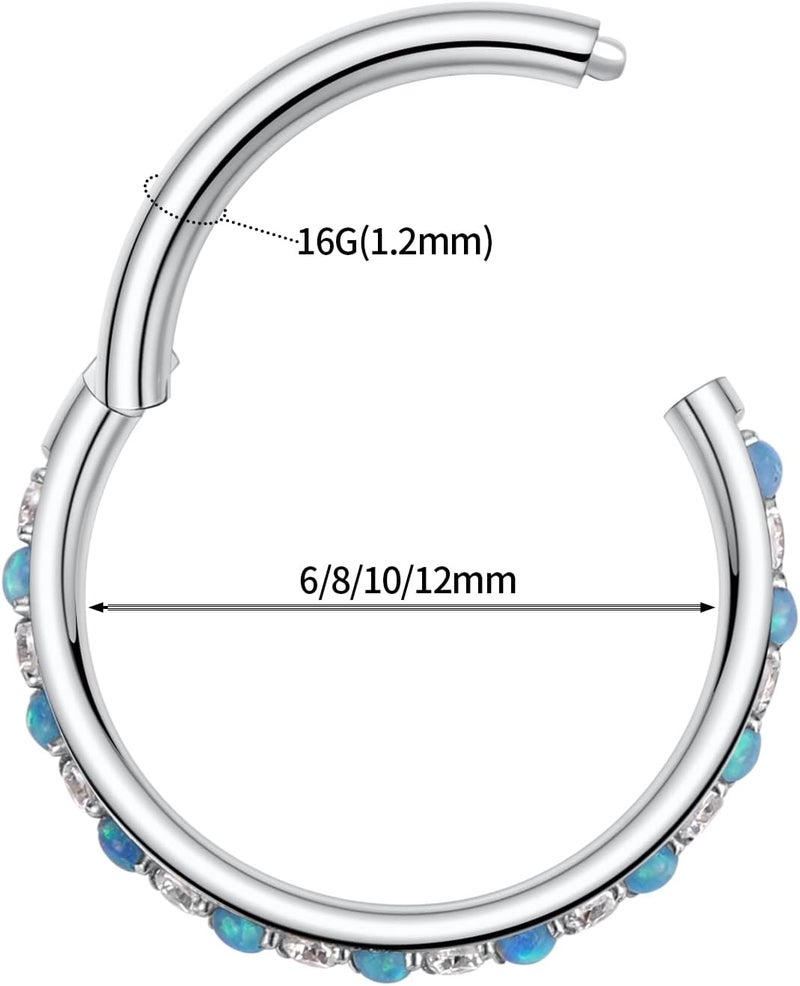 FUNLMO Store 20G 18G 16G 12G Nose Ring Hoop Conch Rook Daith Helix Tragus Piercing Jewelry 316L Surgical Steel Cartilage Earring Conch Hoop Earring Septum Jewelry Belly Lip Ring 5mm to 14mm - Image 3