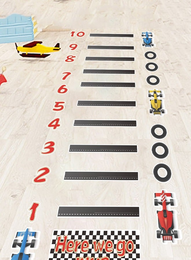 BF HOME Car Pattern Long Jump Floor Stickers Sports Game Floor Decals Children's Room Kindergarten Home Beautification Decoration Stickers - Image 3