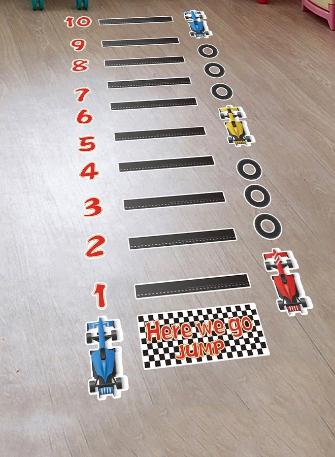 BF HOME Car Pattern Long Jump Floor Stickers Sports Game Floor Decals Children's Room Kindergarten Home Beautification Decoration Stickers - Image 4