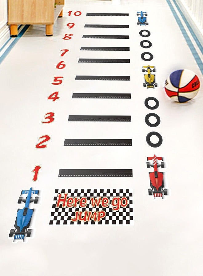 BF HOME Car Pattern Long Jump Floor Stickers Sports Game Floor Decals Children's Room Kindergarten Home Beautification Decoration Stickers - Image 2