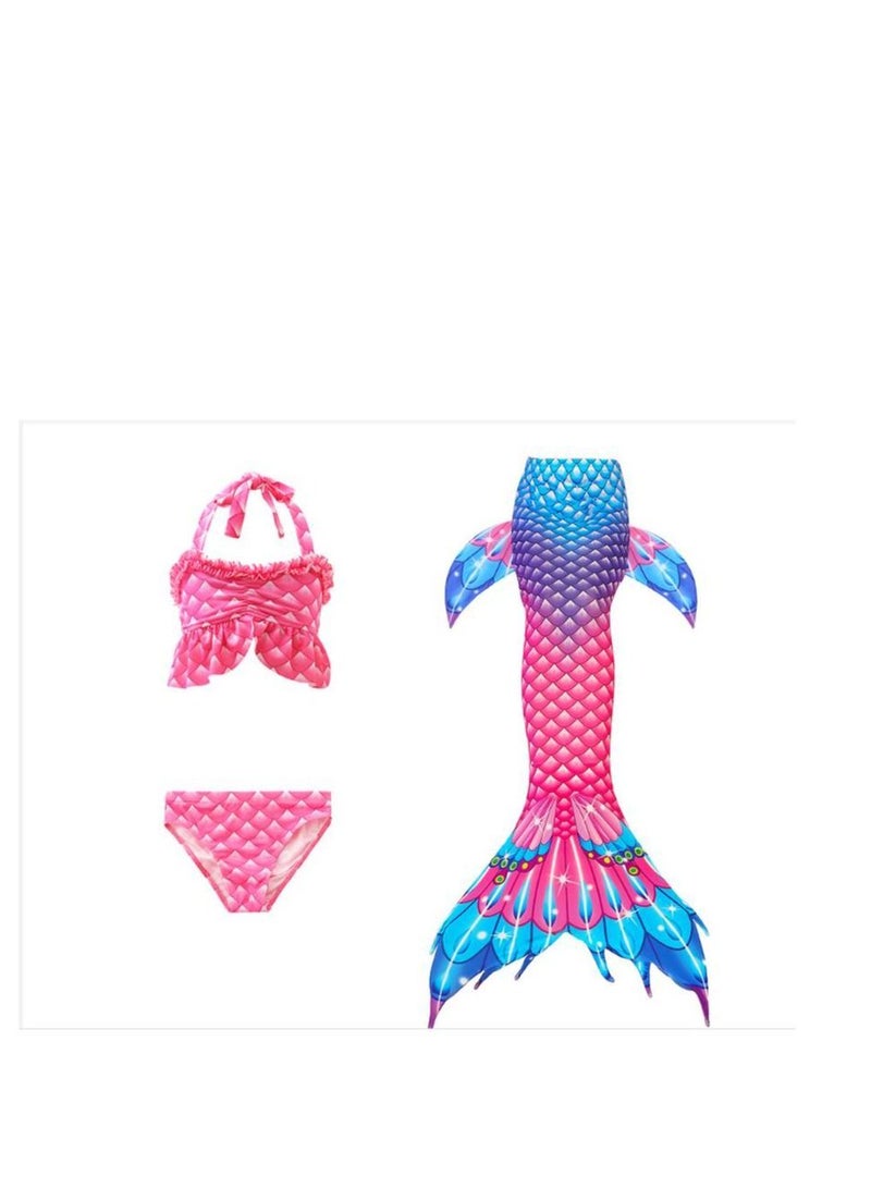 بدلة سباحة بنمط حورية بحر من 3 قطع - Image 2