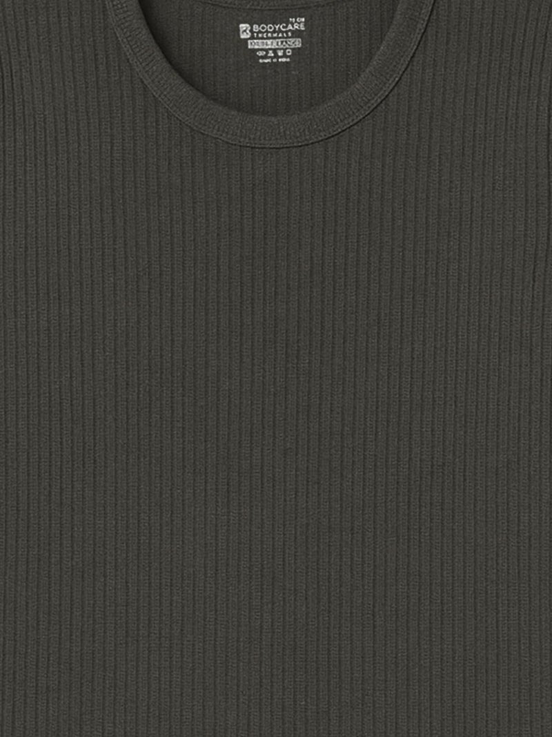 BODYCARE Unisex Thermal Tops Round Neck Full Sleeves Pack of 1-Charcoal Melange… - Image 3