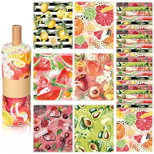 Noveread 36 Pack Fruit Reusable Cleaning Cloths Washable Cotton Kitchen Towels for Home Fresh Color - Image 1