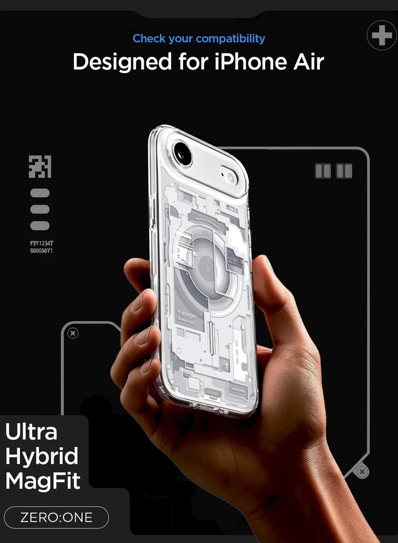 Spigen Ultra Hybrid MagFit iPhone 17 Air Case Cover with MagSafe (2025) - Zero One White - Image 2