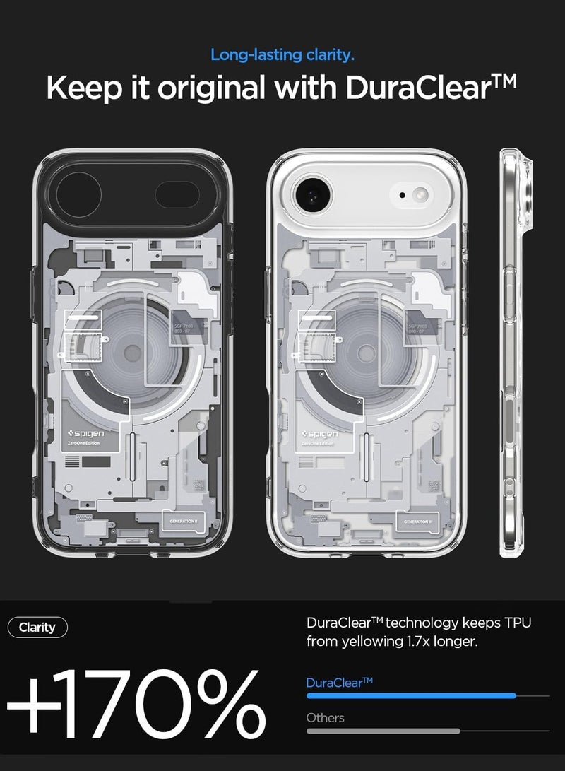 Spigen Ultra Hybrid MagFit iPhone 17 Air Case Cover with MagSafe (2025) - Zero One White - Image 4