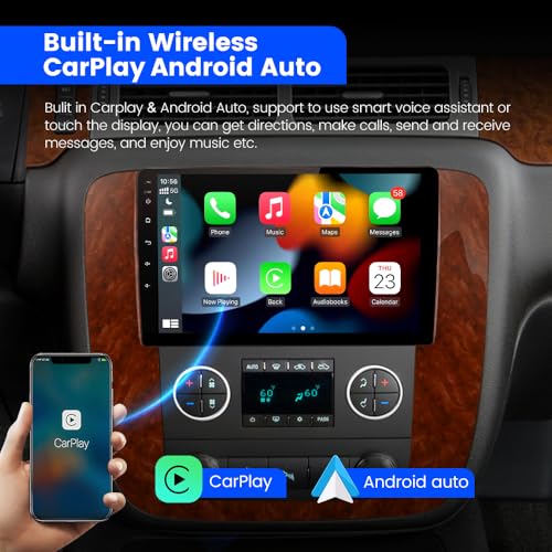 litillbuly Android 13 Car Radio for GMC Yukon Chevrolet Tahoe/Suburban 2007-2013, 9 Inch Touch Screen Wireless CarPlay Android Auto with GPS/FM/WiFi/USB/SWC/Wireless Update[2GB+32GB] - Image 3