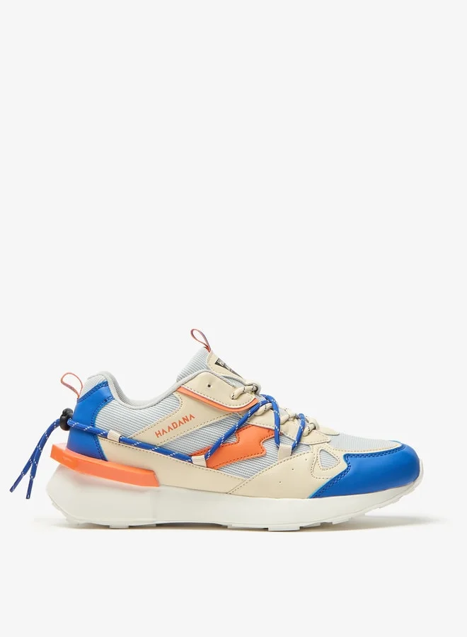 HAADANA Colourblock Low Ankle Sneakers with Lace-up Closure