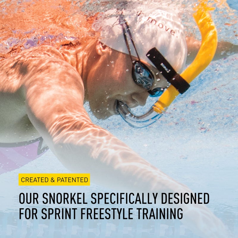 FINIS Freestyle Center-Mount Swimming Snorkel , Yellow, Adult