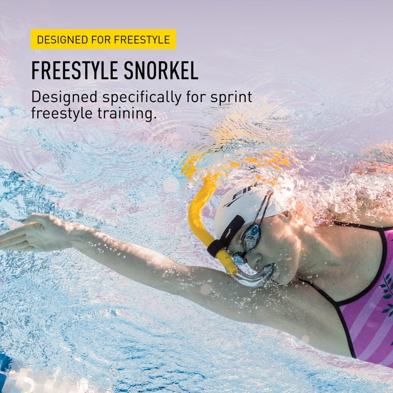 FINIS FINIS Freestyle Center-Mount Swimming Snorkel , Yellow, Adult  - Image 2