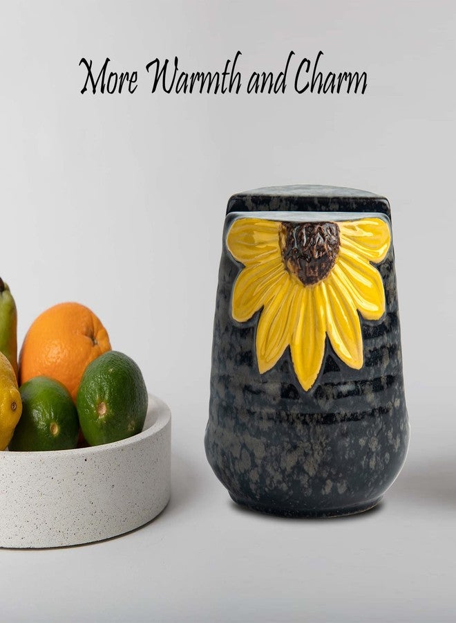 GABROC Sunflower Sponge Holder for Kitchen Sink Dish Sponges Holder Fall Autumn Theme Ceramic Kitchen Sink Sponge Holder Yellow Sink Caddy Kitchen Sink Organizer Decor - Image 2