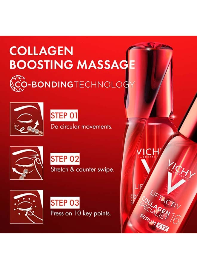 VICHY Liftactiv Collagen 16 Eye Serum To Boost And Bond All Collagen Families With Co Bonding Technology For Men And Women, 15ml - Image 3