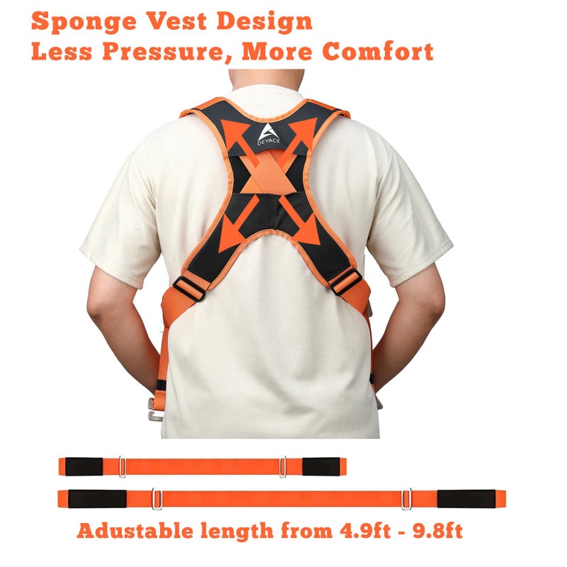 Deyace Moving Straps 2-Person Shoulder Lifting Straps For Moving Furniture  Appliances  Mattresses Or Any Item Up To 800 Lbs Orange - Image 3