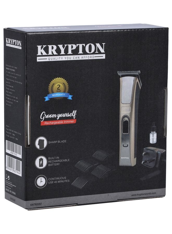 KRYPTON Rechargeable Hair Trimmer Silver - Image 4