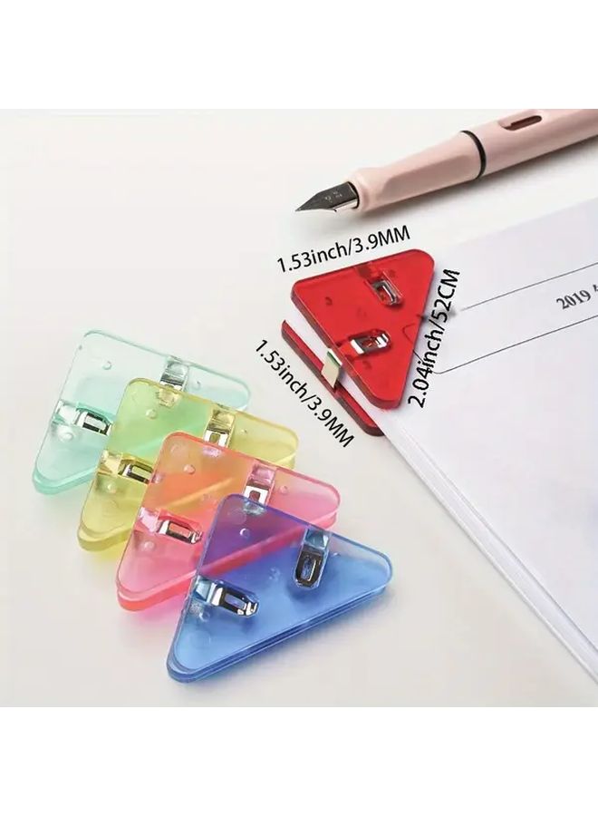 5 Pack White Transparent Triangle File Corner Clips - Image 1