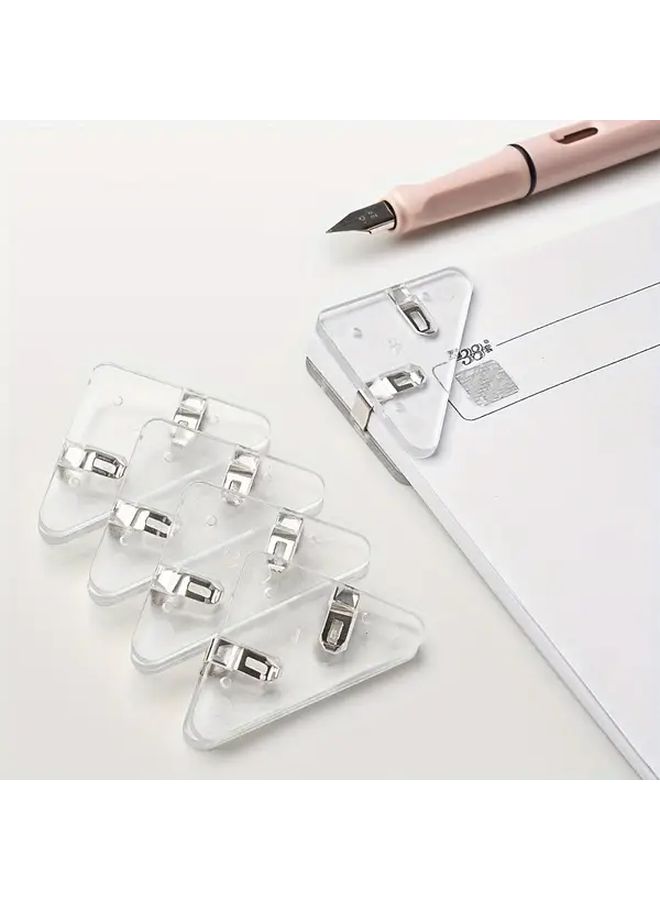 5 Pack White Transparent Triangle File Corner Clips - Image 3