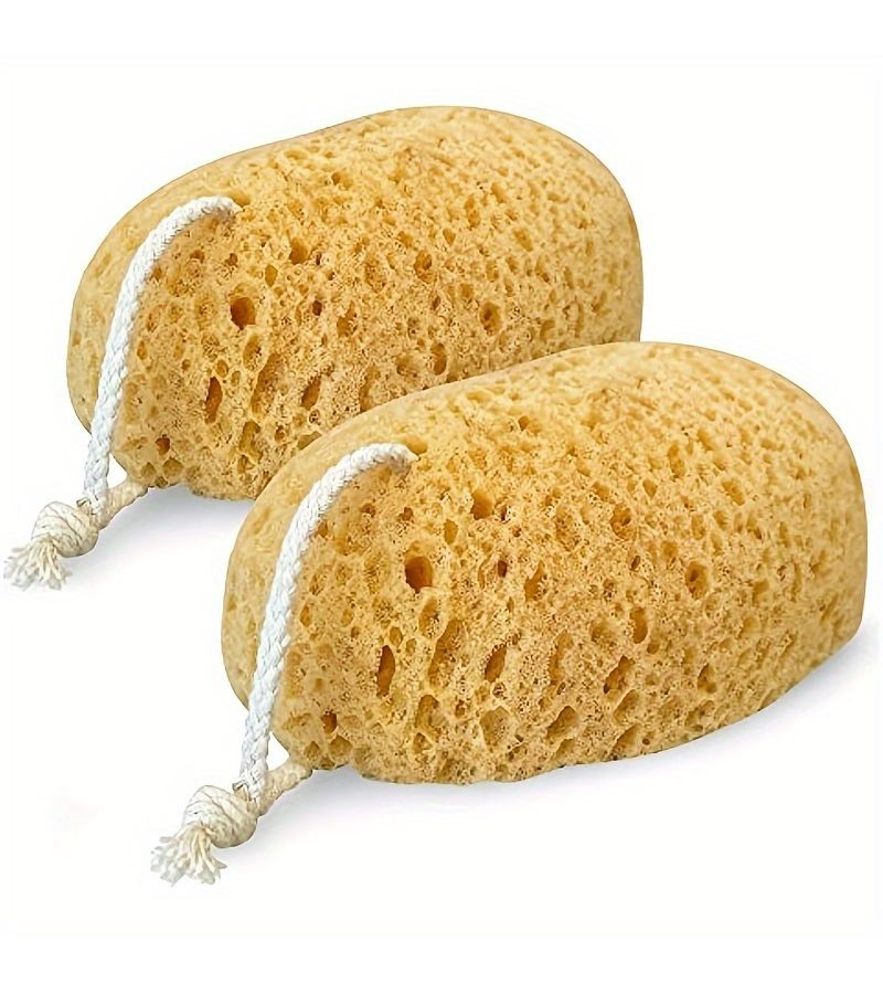 إسفنجة حمام عسل البحر الطبيعية لتقشير الجسم العميق بالقهوة، مناسبة للرجال والنساء ولجميع أنواع البشرة. - Image 1