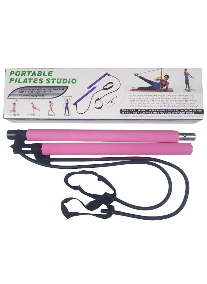 Generic - Portable Pilates Studio Exercise Stick Kit Yoga Belt，Pilates Bar with Foot Strap for Full Body Workout - Image 1