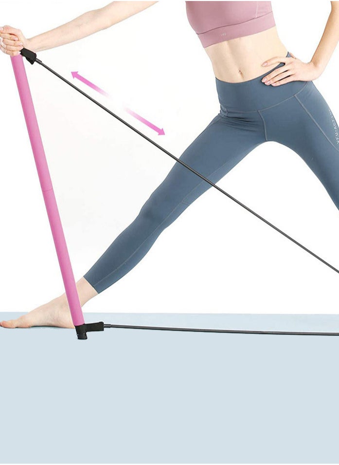 Generic - Portable Pilates Studio Exercise Stick Kit Yoga Belt，Pilates Bar with Foot Strap for Full Body Workout - Image 1