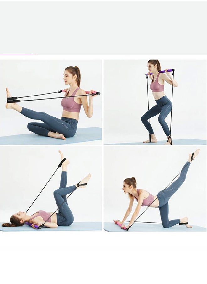 Generic - Portable Pilates Studio Exercise Stick Kit Yoga Belt，Pilates Bar with Foot Strap for Full Body Workout - Image 1