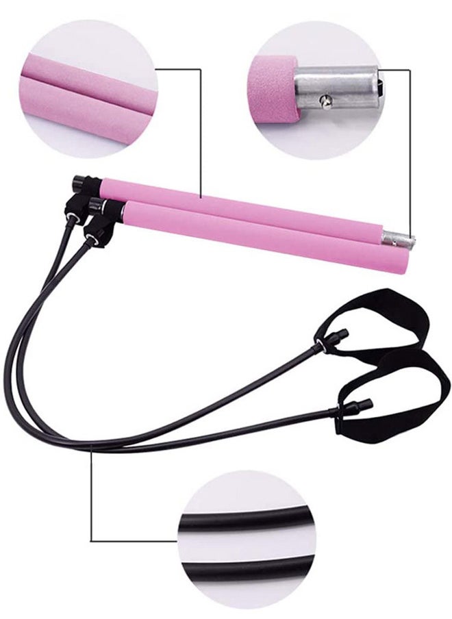 Generic - Portable Pilates Studio Exercise Stick Kit Yoga Belt，Pilates Bar with Foot Strap for Full Body Workout - Image 1