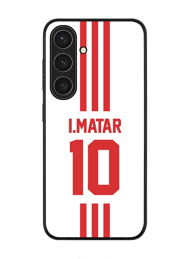 Stylizedd Rugged Black edge case for Samsung Galaxy S24 FE, Slim fit Case Flexible Anti Drop TPU Gel Thin Cover - Football Team - UAE, Player Name - I.Matar - Image 1