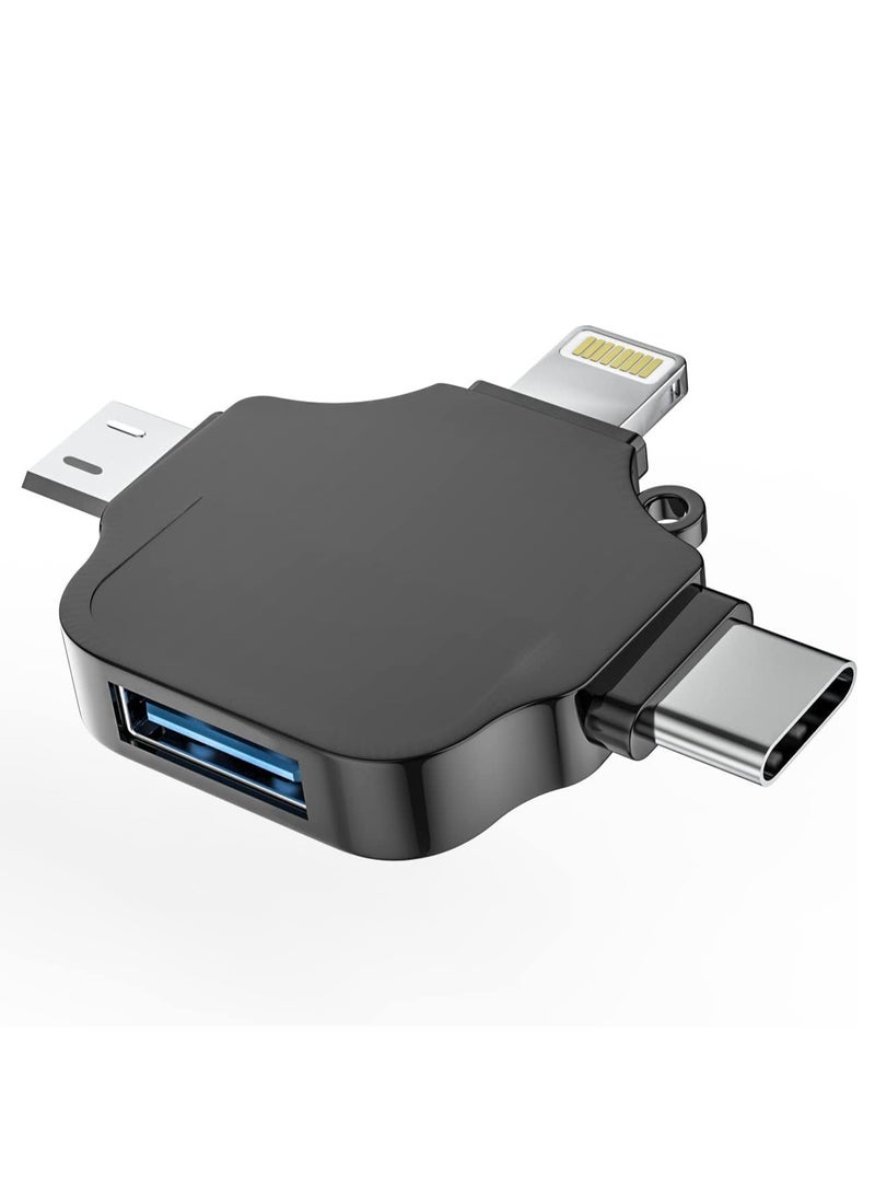 SOLARAE Adapter for Lightning, Type C, and USB to USB Female, OTG Cable Compatible with iPhone Micro-A Type C Android Thunderbolt3 Port Adaptador Connector Microusb USBC Cell Phone Camera - Image 1