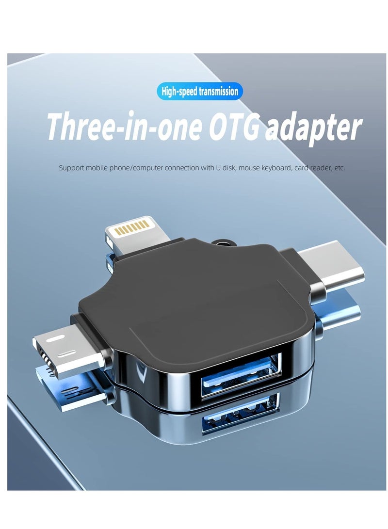 SOLARAE Adapter for Lightning, Type C, and USB to USB Female, OTG Cable Compatible with iPhone Micro-A Type C Android Thunderbolt3 Port Adaptador Connector Microusb USBC Cell Phone Camera - Image 4