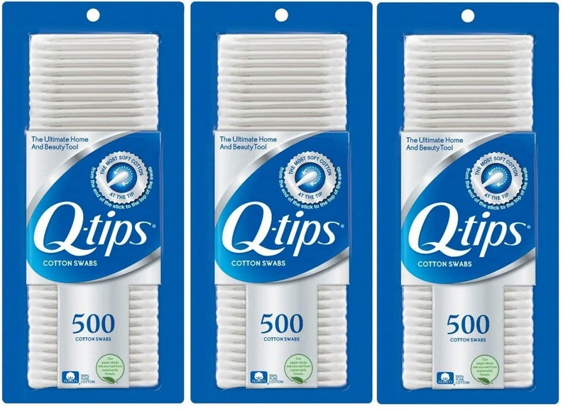 Q-Tips Cotton Swabs, 500 Count (Pack of 3)
