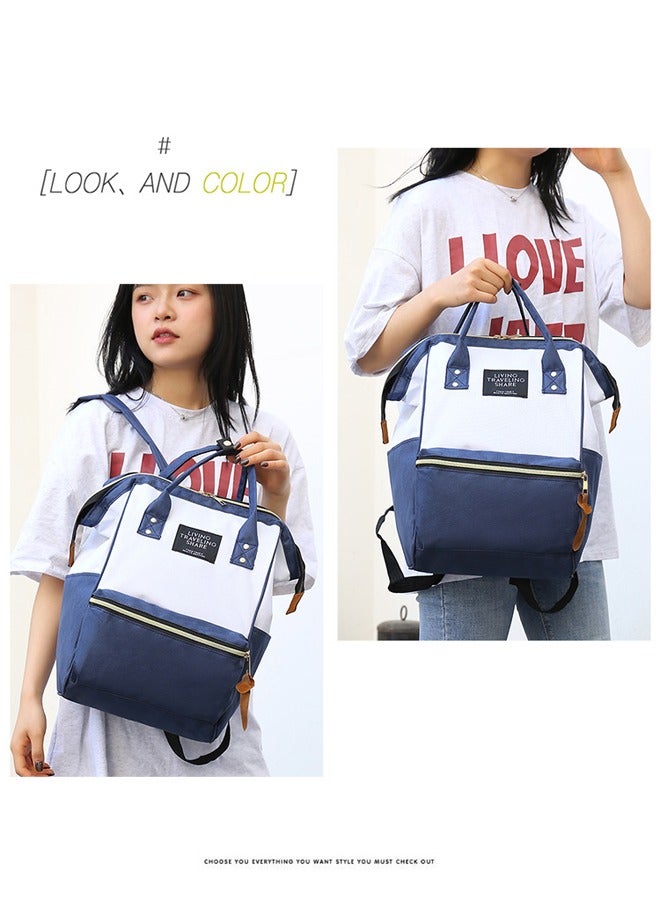 Loquat Zipper Closure Canvas Diaper Bag Backpack Multi-functional Large Capacity Waterproof Daily Travel Backpack Schoolbag Multi-Function Nappy Changing Back Pack Waterproof Diaper Bag Maternity Bags - Image 3