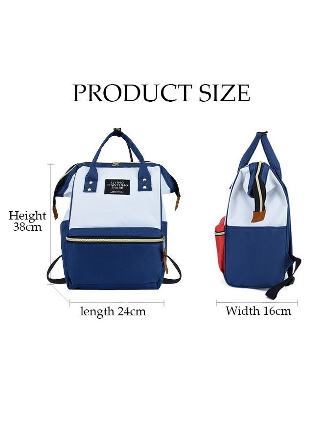 Loquat Zipper Closure Canvas Diaper Bag Backpack Multi-functional Large Capacity Waterproof Daily Travel Backpack Schoolbag Multi-Function Nappy Changing Back Pack Waterproof Diaper Bag Maternity Bags - Image 4