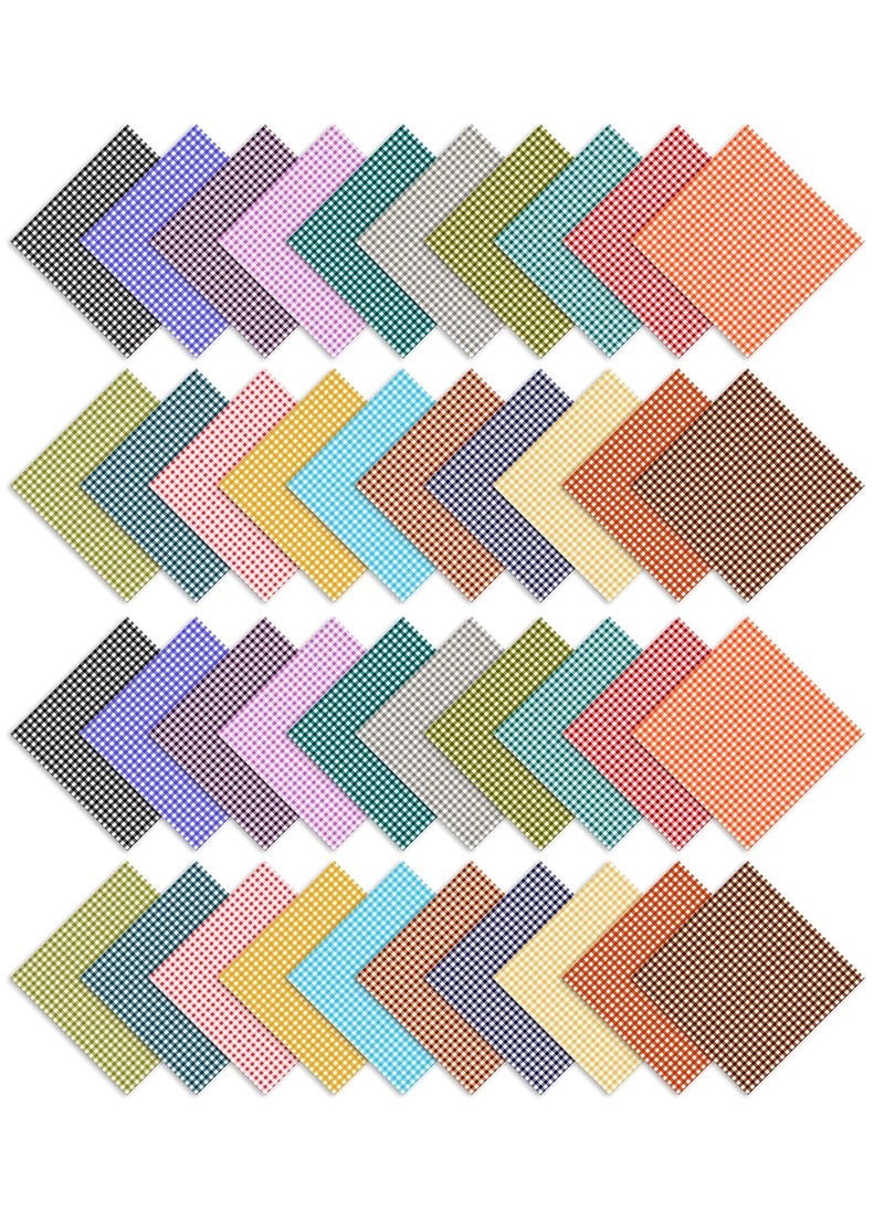 Soimoi Soimoi Precut 5inch Gingham Prints Cotton Fabric Bundle Quilting Squares Charm Pack DIY Patchwork Sewing Craft  - Image 1