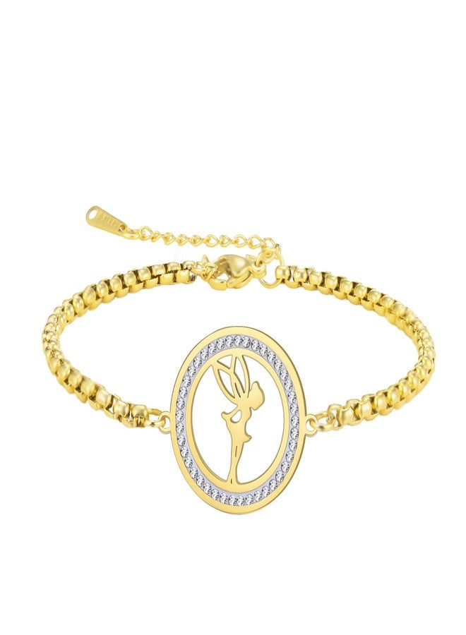 EUEAVAN Fairy Bracelet for Women Fairy Tale Princess Bracelet Fashionable Elegant Jewelry Ballet Dancer Gift (gold 1) - Image 1