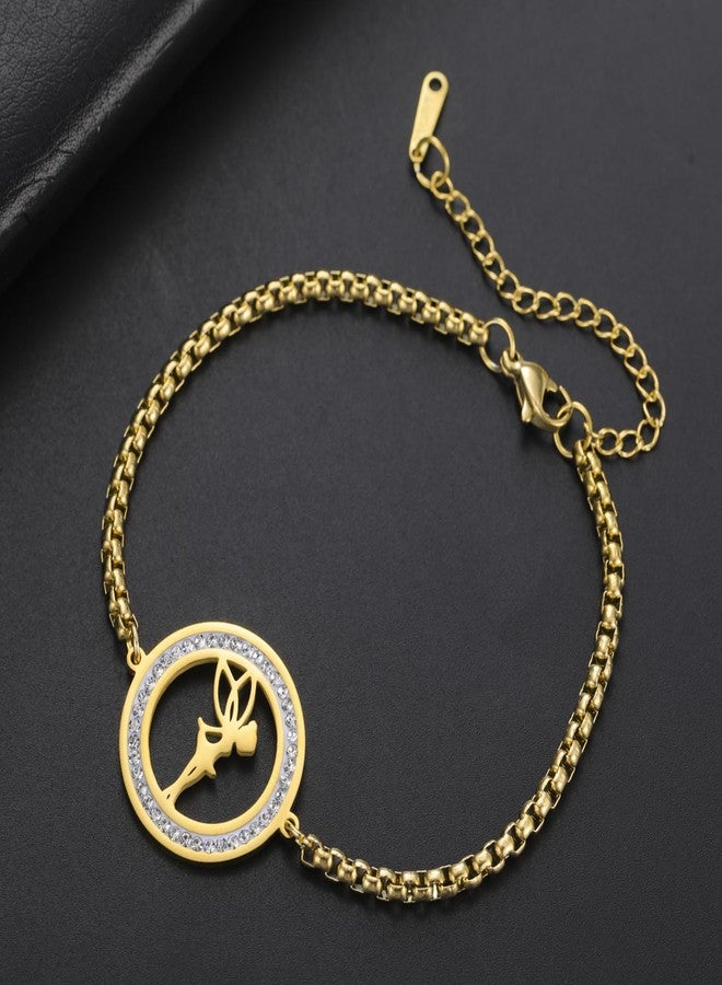 EUEAVAN Fairy Bracelet for Women Fairy Tale Princess Bracelet Fashionable Elegant Jewelry Ballet Dancer Gift (gold 1) - Image 3