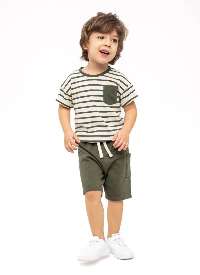 مينوتي Kids Boys  T-Shirt And Fleece Short Set