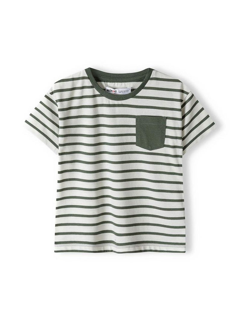 MINOTI Kids Boys T-Shirt and Shorts Set with Pocket and Drawstring Waist  - Image 3