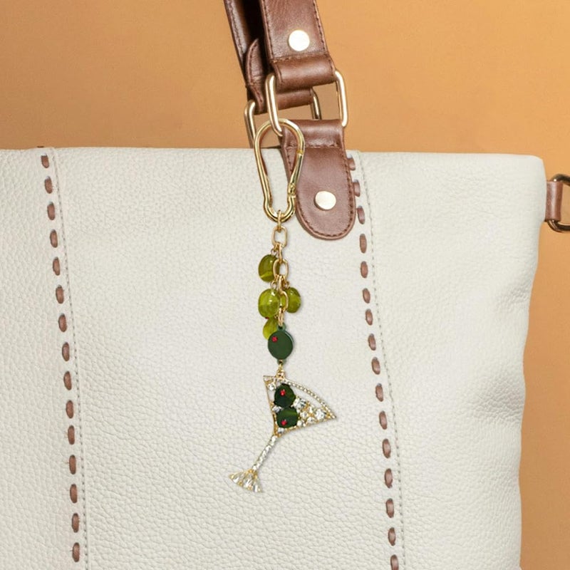 Madison Tyler Martini Olive Cute Green Keychains for Women | Bag Charms for Handbags | Gold Plated Purse Charms for Handbags Decor Backpack Bag Trendy - Image 5